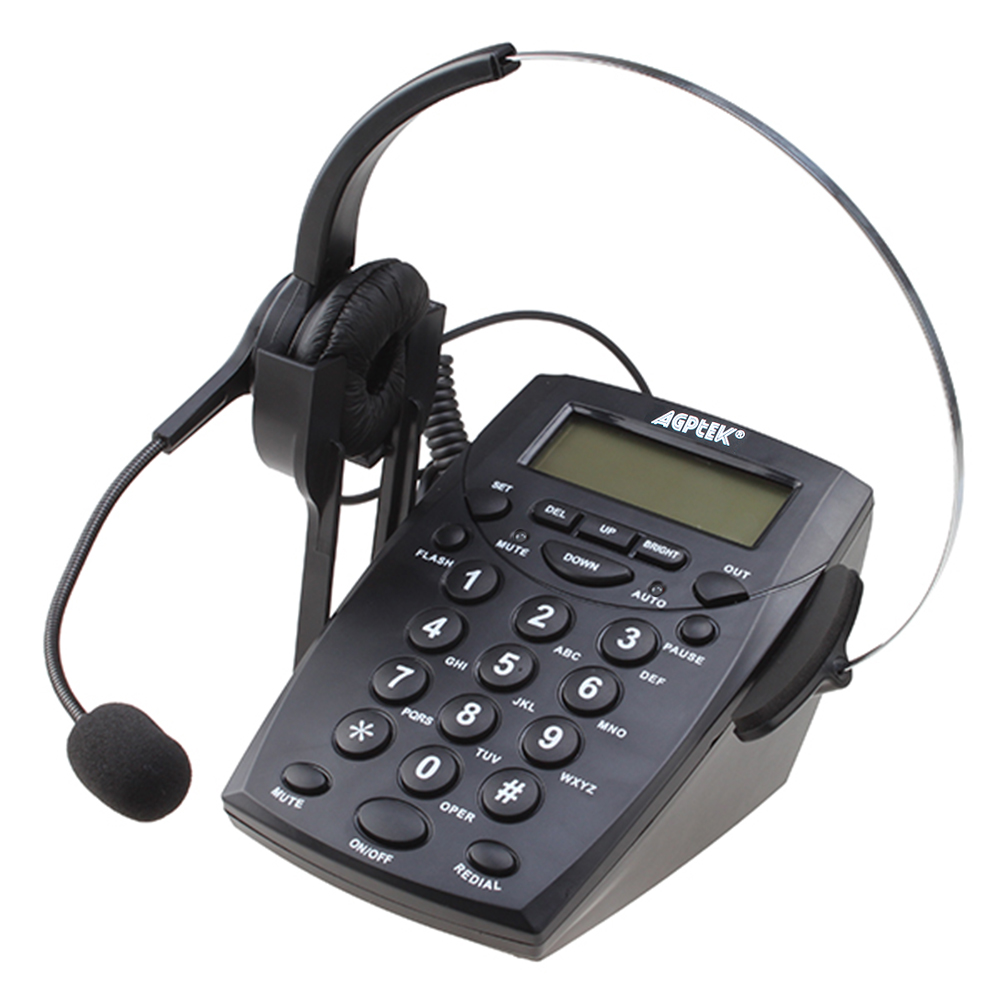 AGPTEK Business Office Telephone Headset System Corded Phone with Dial